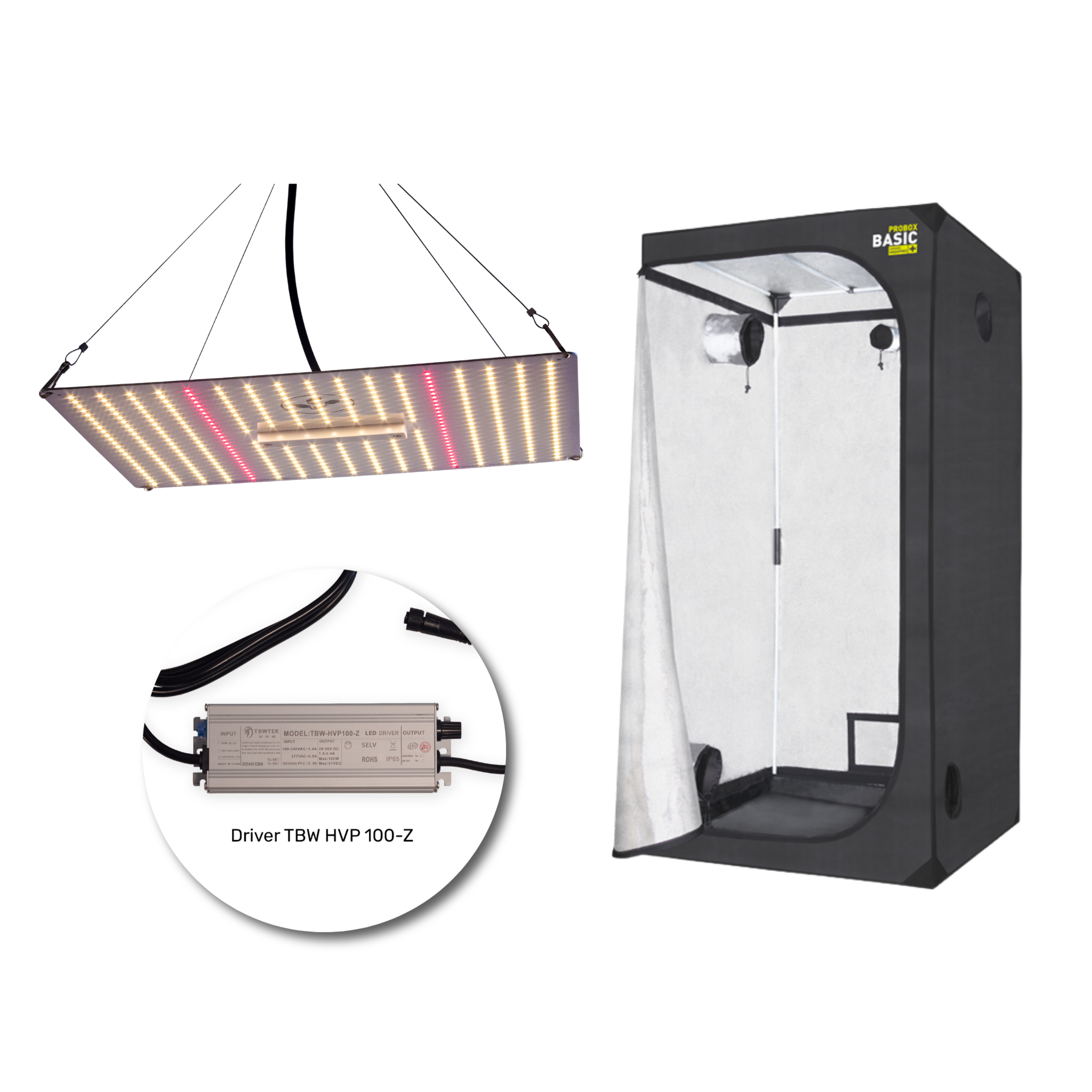 kit-de-cultivo-100w-lm281b-estufa-60x60x160-garden-highpro-01 Kit de Cultivo: LED 100W LM281B+ Pro + Estufa Garden HighPro 60x60x160cm (2 a 4 plantas) - Imagem 1