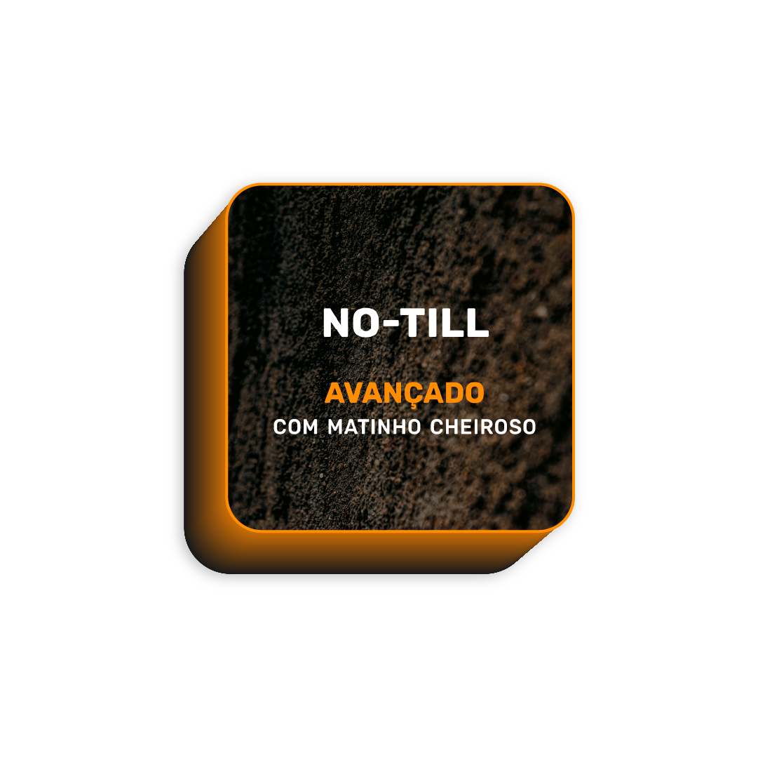 Rótulo do Curso de Cultivo Orgânico No-Till com o rosto do Cadu no centro.